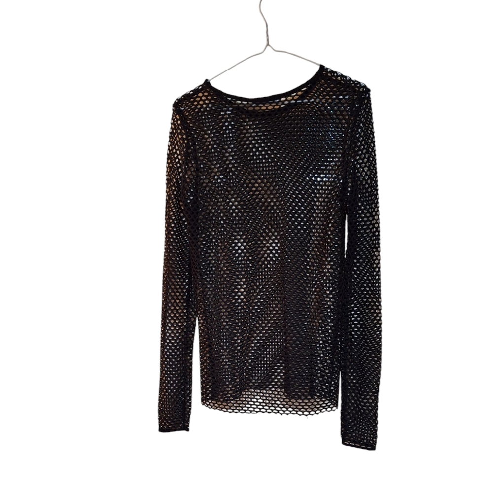 Zara Black Sheer Long Sleeve Blouse
